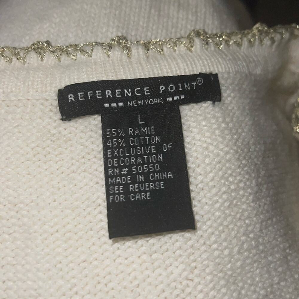 VINTAGE REFERENCE POINT Beaded and embroidered christmas sweater vest L - Picture 2 of 5